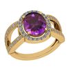 Image 1 : Certified 1.75 Ctw I2/I3 Amethyst And Diamond 10k Yello