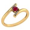 Image 1 : Certified 0.27 Ctw Ruby And Diamond 14k Yellow Gold Hal