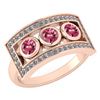 Certified 0.72 Ctw Pink Tourmaline And Diamond Wedding/
