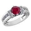 Certified 2.15 Ctw Ruby And Diamond 14K White Gold Halo