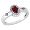 Certified 0.65 Ctw Garnet And Diamond 14k White Gold Ha