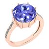 Certified 2.14 Ctw Tanzanite And Diamond VS/SI1 Engagem