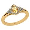 Certified 1.27 Ctw I2/I3 Citrine And Diamond 10K Yellow