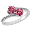 Certified 1.24 Ctw Pink Tourmaline And Diamond Wedding/