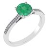 Certified 1.37 Ctw Emerald And Diamond 14k White Gold H