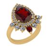 Image 1 : Certified 4.63 Ctw I2/I3 Garnet And Diamond 14K Yellow