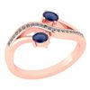 Image 1 : Certified 0.53 Ctw Blue Sapphire And Diamond 14k Rose G