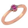 Certified 0.24 Ctw Pink Tourmaline And Diamond 18K Rose