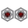 Certified 1.38Ctw Garnet And Diamond 14k White Gold Hal