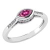 Certified 0.38 Ctw Pink Tourmaline And Diamond 18k Whit