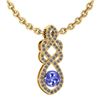 Certified 1.26 Ctw Tanzanite And Diamond VS/SI1 Necklac