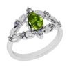 Image 1 : Certified 0.78 Ctw I2/I3 Peridot And Diamond 10K White