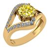 Image 1 : Certified 1.04Ctw Treated Fancy Yellow Diamond And Whit