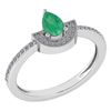 Image 1 : Certified 0.64 Ctw Emerald And Diamond 14k White Gold R