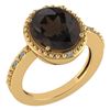 Image 1 : Certified 2.56 Ctw Smoky Quartz And Diamond VS/SI1 Ring