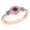 Image 1 : Certified 0.77 Ctw Amethyst And Diamond 14k Rose Gold H