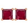 Image 1 : Certified 6.00Ctw Genuine Ruby 14K Rose Gold Stud Earri