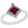 Image 1 : Certified 0.95 Ctw I2/I3 Garnet And Diamond 10K White G