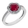 Image 1 : Certified 1.47 Ctw Ruby And Diamond VS/SI1 Engagement H