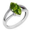 Image 1 : Certified 2.20 Ctw Peridot And Diamond VS/SI1 Ring 14k