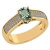 Image 1 : Certified 1.2Ctw Green Amethyst And Diamond 14k Yellow