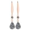Image 1 : Certified 5.70 Ctw Diamond Dangling Earrings 18K Rose G