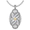 Image 1 : Certified 1.37 Ctw Citrine And Diamond Necklace For Sty