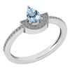 Image 1 : Certified 0.64 Ctw Aquamarine And Diamond 14k White Gol
