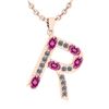 Image 1 : Certified 1.61 Ctw Pink Tourmaline And Diamond Alphabet