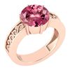 Image 1 : Certified 1.25 Ctw Pink Tourmaline Solitaire Ring with