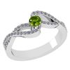 Image 1 : Certified 0.61 Ctw Peridot And Diamond 18K White Gold H