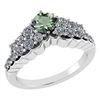 Image 1 : Certified 0.95 Ctw Green Amethyst And Diamond VS/SI1 Ri