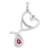 Image 1 : Certified 0.60 Ctw Pink Tourmaline And Diamond Pendant