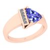 Image 1 : Certified 0.31 Ctw I2/I3 Tanzanite And Diamond 14K Rose