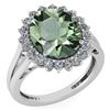Image 1 : Certified 5.65 Ctw Green Amethyst And Diamond VS/SI1 Ha