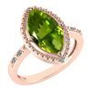 Image 1 : Certified 1.58 Ctw Peridot And Diamond VS/SI1 Ring 14k