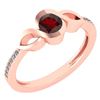 Image 1 : Certified 0.52 Ctw Garnet And Diamond 18K Rose Gold Rin