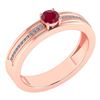 Image 1 : Certified 0.29 Ctw Ruby And Diamond 14k Rose Gold Ring