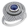 Image 1 : Certified 2.05Ctw Blue Sapphire And Diamond Wedding/Eng
