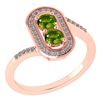 Image 1 : Certified 0.68 Ctw Peridot And Diamond 14k Rose Gold Ha