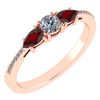 Image 1 : Certified 0.77 Ctw Garnet And Diamond 14k Rose Gold Hal