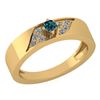 Certified 0.19 Ctw Treated Fancy Blue Diamond 18K Yello