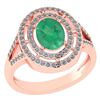Certified 1.66 Ctw Emerald And Diamond 14k Rose Gold Ha