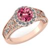 Certified 1.89 Ctw Pink Tourmaline And Diamond Wedding/