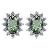 Certified 1.24 Ctw Green Amethyst And Diamond 14k White