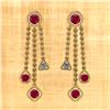 Certified 2.50 Ctw Ruby And Diamond VS/SI1 18k Yellow G