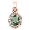 Certified 0.38 Ctw Green Amethyst And Diamond 14k Rose