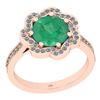 Certified 2.30 Ctw SI2/I1 Emerald And Diamond 14K Rose