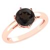 Certified 2.00Ctw Genuine Smoky Quarzt 14k Rose Gold Ha