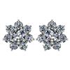 Certified 1.86 Ctw Diamond 14k White Gold Halo Stud Ear